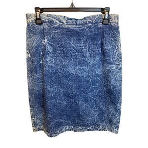 Konnie O 80’s Vintage Acid Wash Midi Length Pencil Skirt Size 10